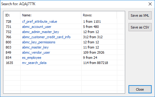 Encrypted strings in tables