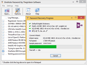 OneNote Password recovery progress