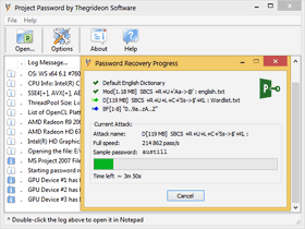 Project Password recovery progress